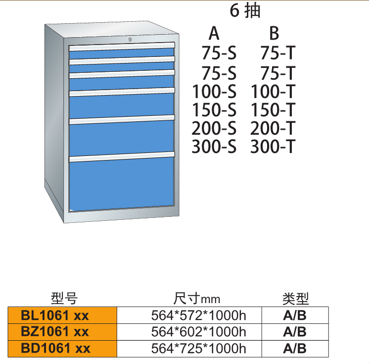 B-1061车间钢制重型工具柜